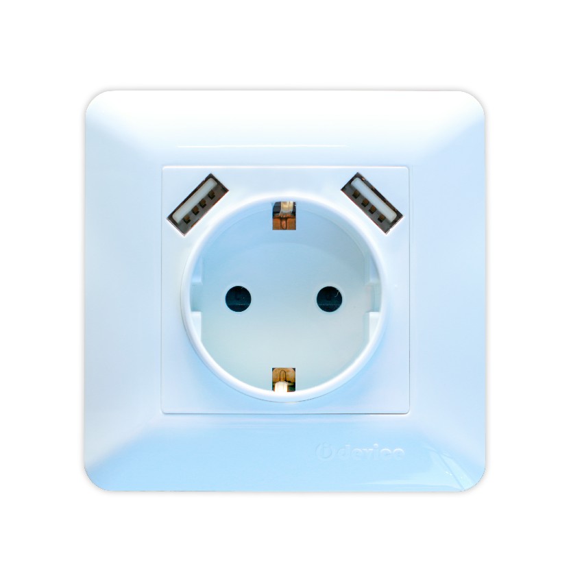 Розетка с заземлением и USB портами — iDevice